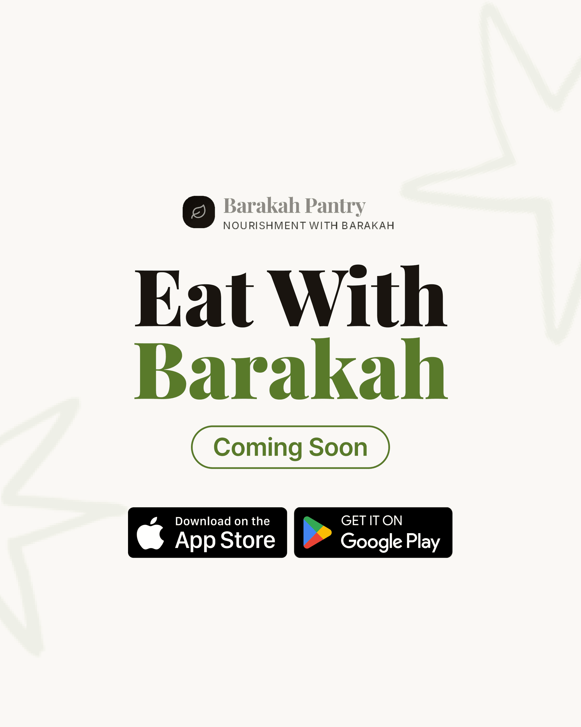 Eat With Barakah — App Store and Google Play download badges